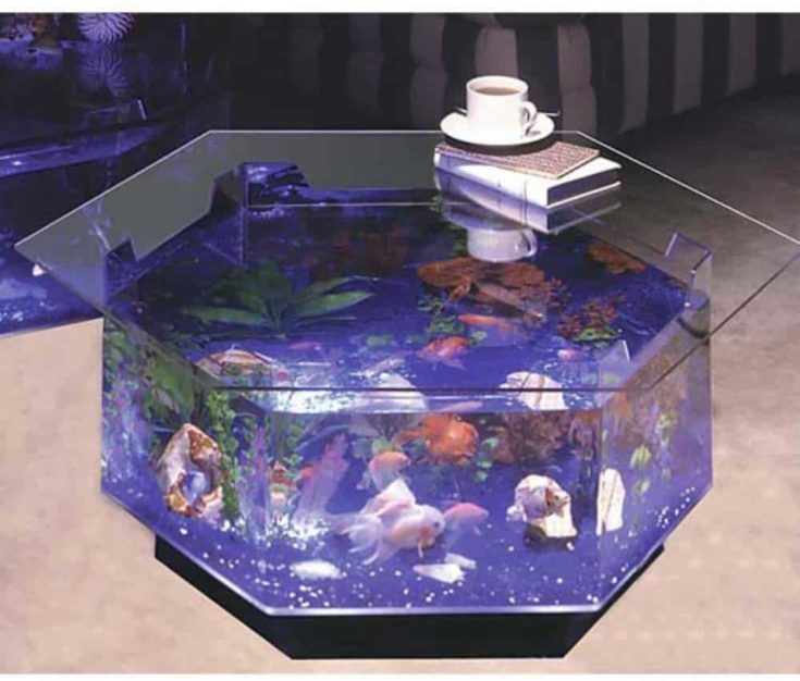 Long Octagon Aqua Coffee Table Aquarium