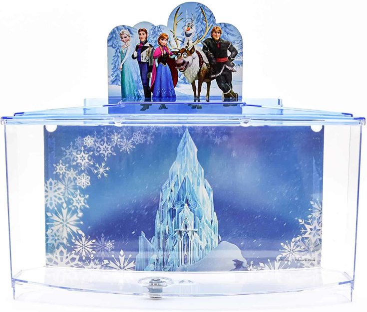 Penn-Plax Officially Licensed Disney's Frozen Themed Betta Tank from Perfect for Betta Fish, This Small Tank is Perfect for Fans of Frozen! Small 0.7 Gallon Tank (FZR108), Blue