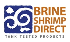 Brine shrimp direct logo in a white background.