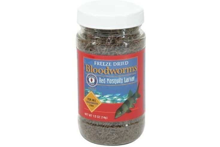 San Francisco Bay brand freeze dried bloodworms.